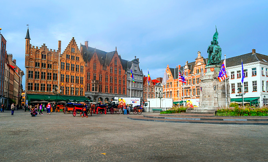 Panorama of Wroclaw city, Poland, Europe. Panoramic view of old town. Aerial view of medieval Market Square. Cityscape of Wroclaw. Skyline, historical house. Famous place, landmark. Old city in Poland