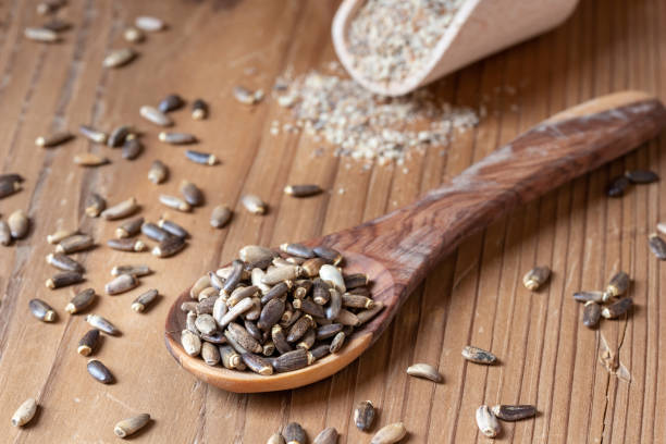 istock Milk thistle seeds on a wooden spoon 1125019896