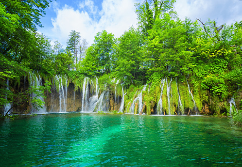 beautiful waterfalls in Plitvice Lakes National Park, Croatia