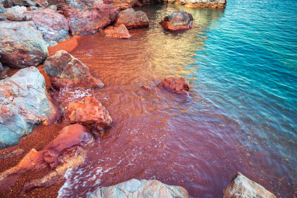 Colorful Thiorichia Beach in Milos island (Cyclades, Greece).