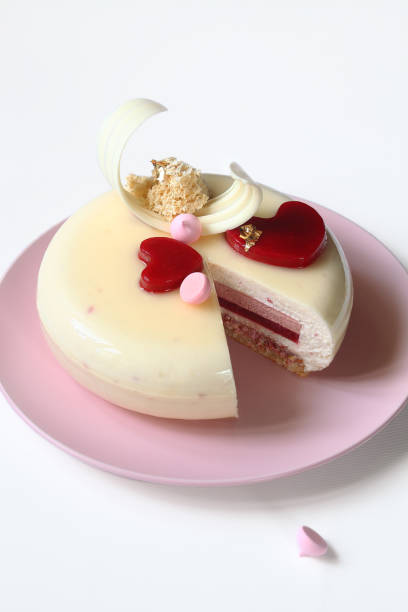 istock Layered Strawberry Yogurt Mousse Cake 1125028962