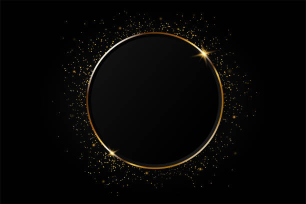 Golden circle abstract background. Golden circle abstract background. meteor illustrations stock illustrations