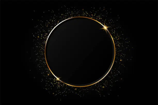 Vector illustration of Golden circle abstract background.