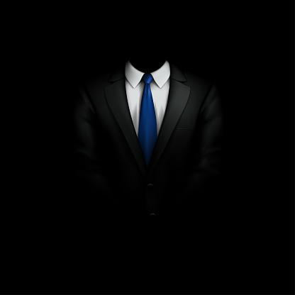 black suit with tie in vector