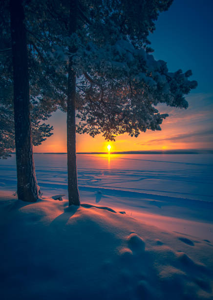 istock Very cold day sunset scenery from Sotkamo, Finland. 1125038709
