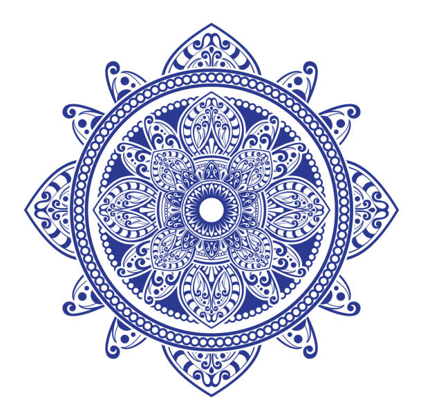 Mandala ornament illustration Floral mandala pattern white background turkey tattoo stock illustrations