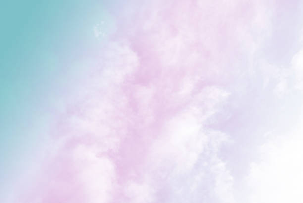 istock Bright sky and cloud colorful pink and blue pastel tone color. 1125040072
