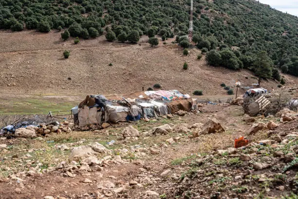 Photo of Atlas Moutain, Morocco - September 16 2018 A nomads hut in the Atlas mountain, Morocco