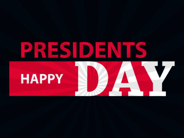Happy Presidents Day. Festive illustration for greeting card and poster. Typography design. Vector Happy Presidents Day. Festive illustration for greeting card and poster. Typography design. Vector presidents day logo stock illustrations