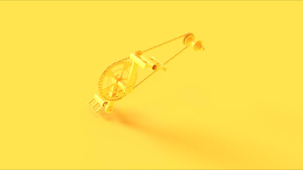 istock Yellow Bicycle Cranks Chain an Peddles 1125044551