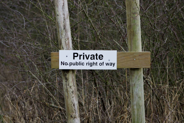 istock Private No right of way sign 1125054303