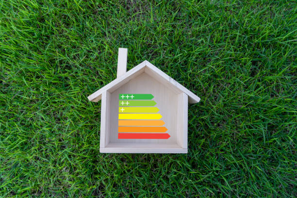 istock energy rating chart Eco man energy efficiency scale image 1125055695