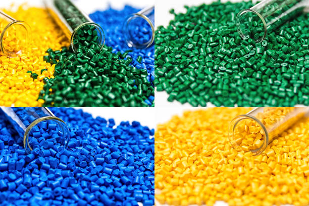 istock Plastic granules. Polymer pellets. Polymeric dye. Colorant pellets. 1125057600