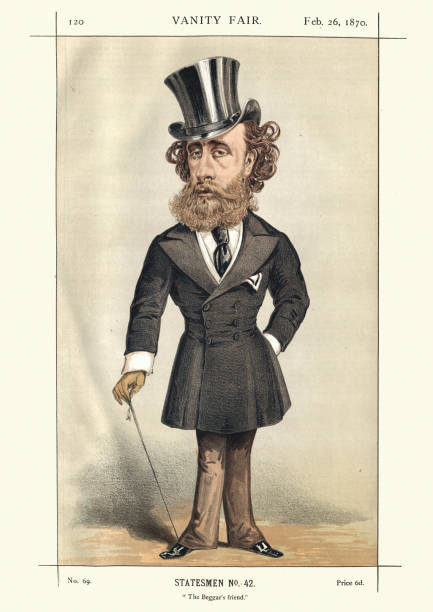 ilustrações de stock, clip art, desenhos animados e ícones de vanity fair caricature, john townshend, 5th marquess townshend - marquis