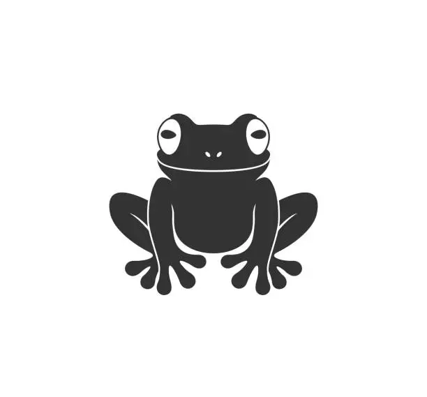 Vector illustration of Tree frog. Isolated frog on white background