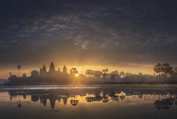 istock Sunrise view of ancient temple complex Angkor Wat Siem Reap, Cambodia 1125082837
