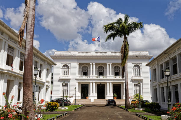 Fort-de-France city hall - Martinique FWI stock photo