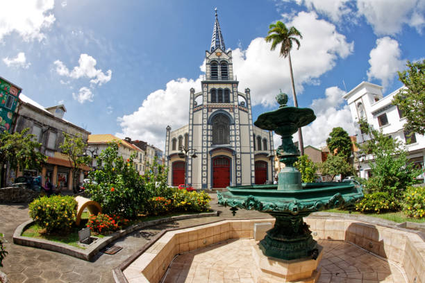 Saint-Louis cathedral, Fort-de-France, Martinique FWI stock photo