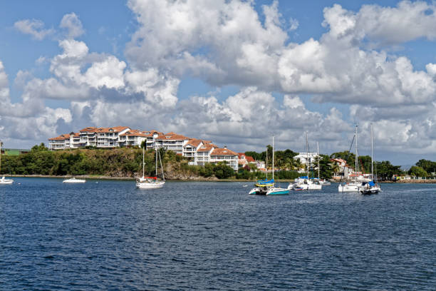 la pointe du bout waterfront, les trois-ilets, fwi martinique - pointe du bout - fotografias e filmes do acervo