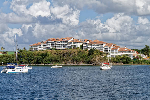 la pointe du bout waterfront, les trois-ilets, fwi martinique - pointe du bout - fotografias e filmes do acervo