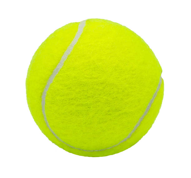 클리핑 경로와 흰색 배경에 고립 된 테니스 공 - tennis racket ball isolated 뉴스 사진 이미지