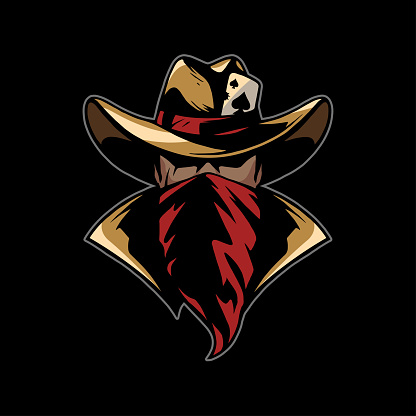 cowboy with red bandana in vector