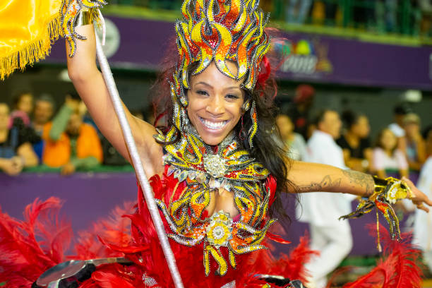 carnaval 2018 - brésil - flag bearer photos et images de collection