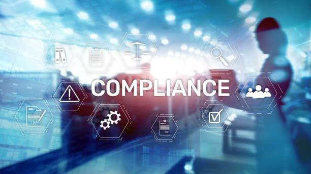 istock Compliance diagram with icons. Business concept on abstract background. 1125090855