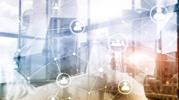 istock Double exposure people network structure HR - Human resources management and recruitment concept. 1125091170