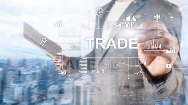 istock Stock trading candlestick chart and diagrams on blurred office center background. 1125091452