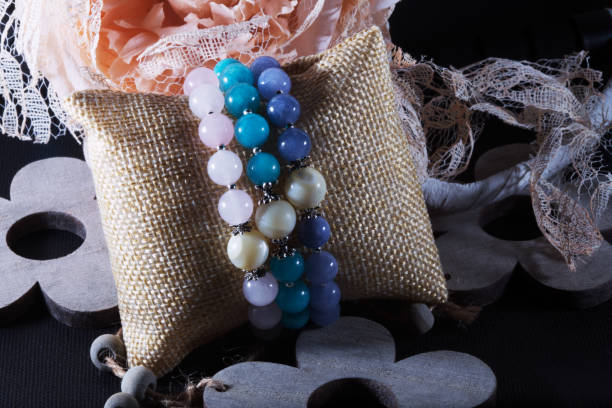 istock natural stone bracelet set pink quartz pearl amazonite angelite 1125091604