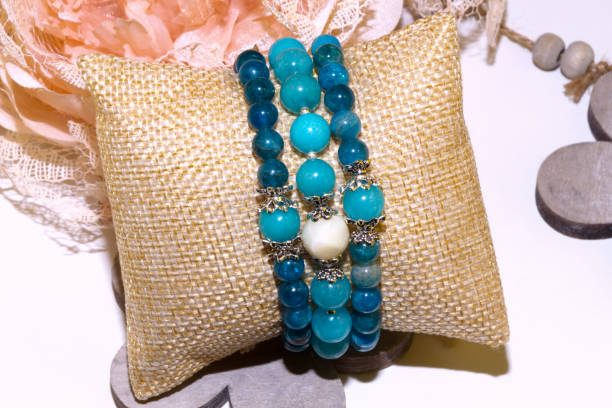 istock natural stone bracelet set pink quartz pearl amazonite angelite 1125091608