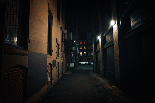 urban slums at night