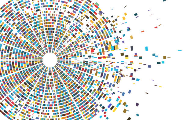 infografika testna dna. mapa sekwencji genomu, architektura chromosomów i wykres sekwencjonowania genetycznego abstrakcyjna ilustracja wektorowa danych - badanie genetyczne stock illustrations