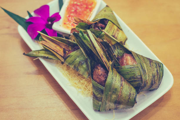istock Pandan Leaf fried Chicken with spices 