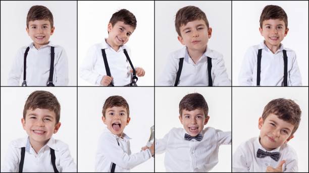 istock Little boy making various facial expressions 1125111594