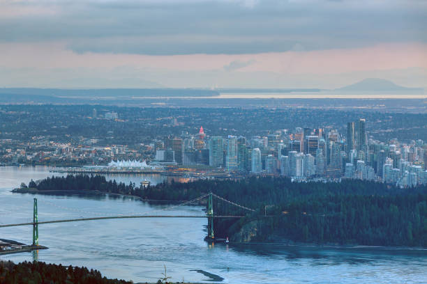 istock aerial view of Vancouver Canada at blue hour 1125112600
