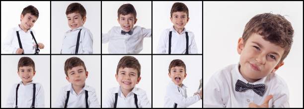 istock Little boy making various facial expressions 1125114107