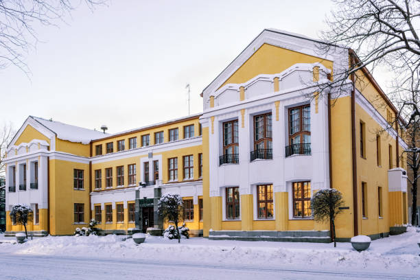 istock Building with yellow walls. 1125114382