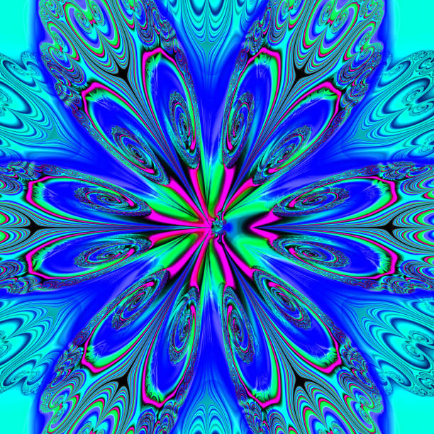 Abstract fractal art background illustration space geometry. Background consists fractal multicolor texture and suitable for use in projects imagination, creativity and design.