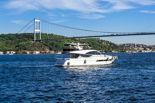 Yatch on Bosphorus Istanbul Turkey.