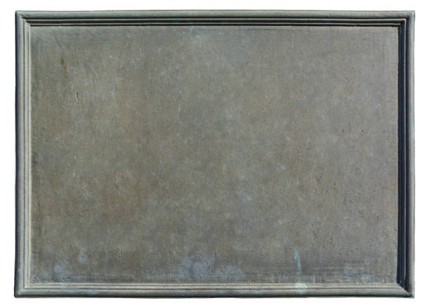 istock Old metal plaque isolated on white background 1125124954