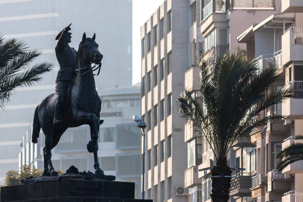 Monument of Ataturk on the horse in Izmir (Turkey) stock photo