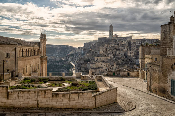 Convent of Saint Agostino in the ancient town Sassi di Matera which is the european capital of culture european capital of culture matera stock pictures, royalty-free photos & images