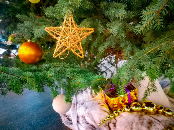 istock Christmas background with balls and ornaments. 1125130405
