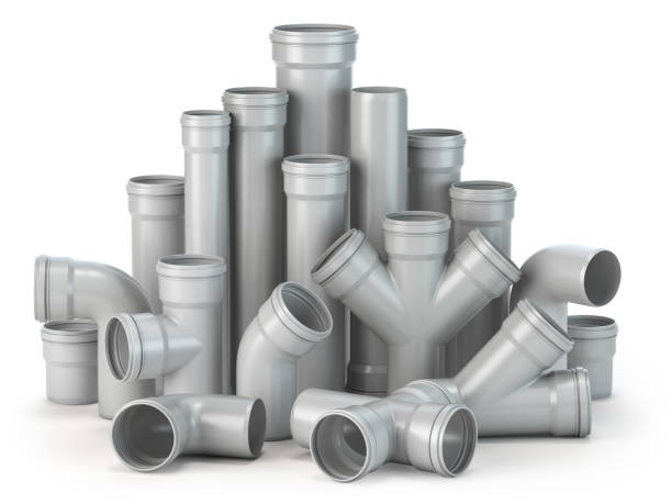 Plastic pvc pipes  isolated on the white background. Plastic pvc pipes  isolated on the white background. 3d illustration pvc stock pictures, royalty-free photos & images
