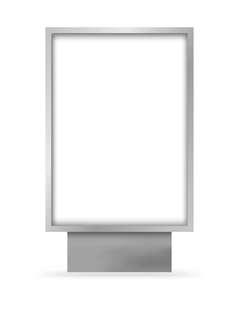 Vector realistic outdoor blank citylight lightbox Vector realistic outdoor street blank citylight lightbox. Empty mockup for your print design or poster. Advertising display suitable for paper series A or B. lightbox stock illustrations