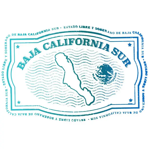 Vector illustration of Baja California Sur Mexico Travel Stamp