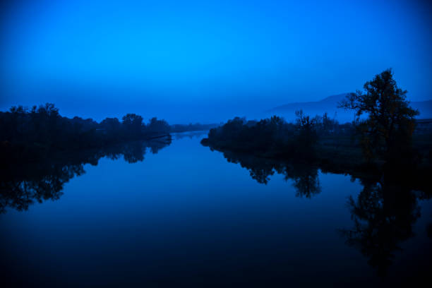 istock Morning sunrise on the river 1125136657