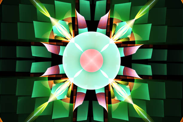 fractal abstrato arte base na geometria do espaço de ilustração. - 15831 - fotografias e filmes do acervo